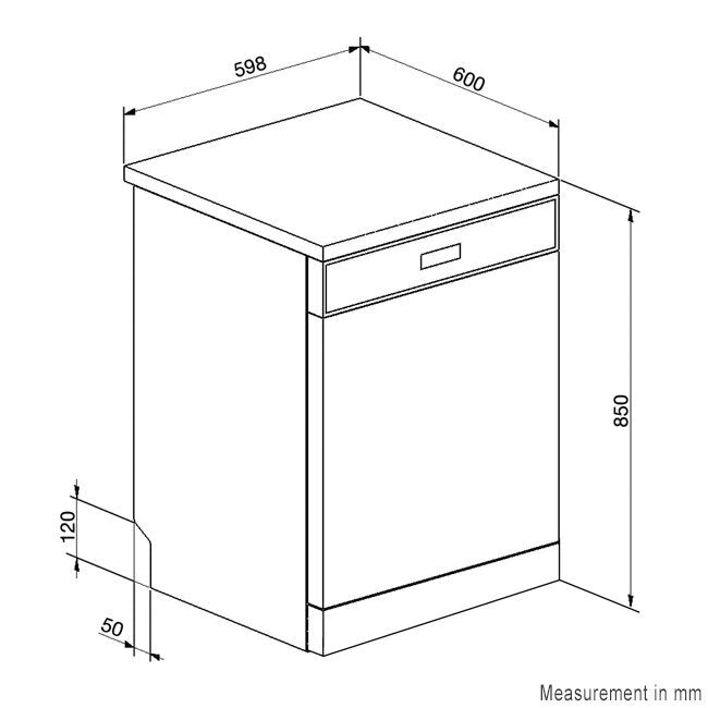 Smeg 60cm Freestanding Stainless Steel Dishwasher DWA6224X4 - Factory Seconds