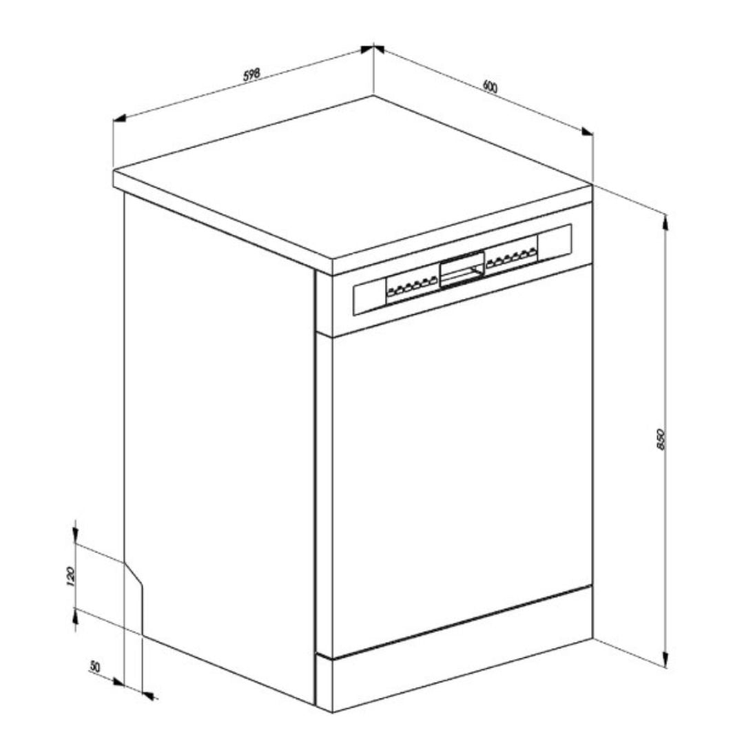 Smeg Freestanding Silver Dishwasher DWA6214S4 - Factory Seconds