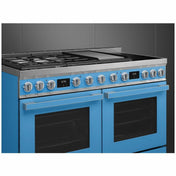 Smeg 120cm Turquoise Dual Fuel Freestanding Portofino Oven CPF120IGMPTA - Ex Display