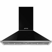 Smeg 120cm Portofino Black Canopy Rangehood KPFA12BL - Factory Seconds