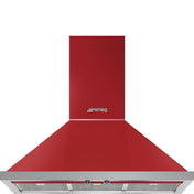 Smeg 90cm Red Portofino Canopy Rangehood KPFA9RD - Factory Seconds
