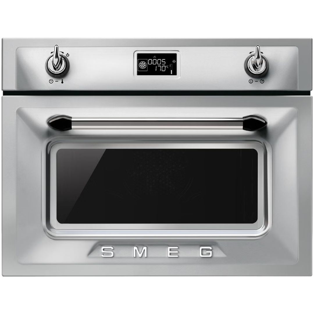 Smeg 45cm Victoria Compact Steam Oven SFA4920VCX - Factory Seconds
