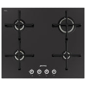 Smeg 60cm Black Gas Cooktop PVA164CN - Factory Seconds