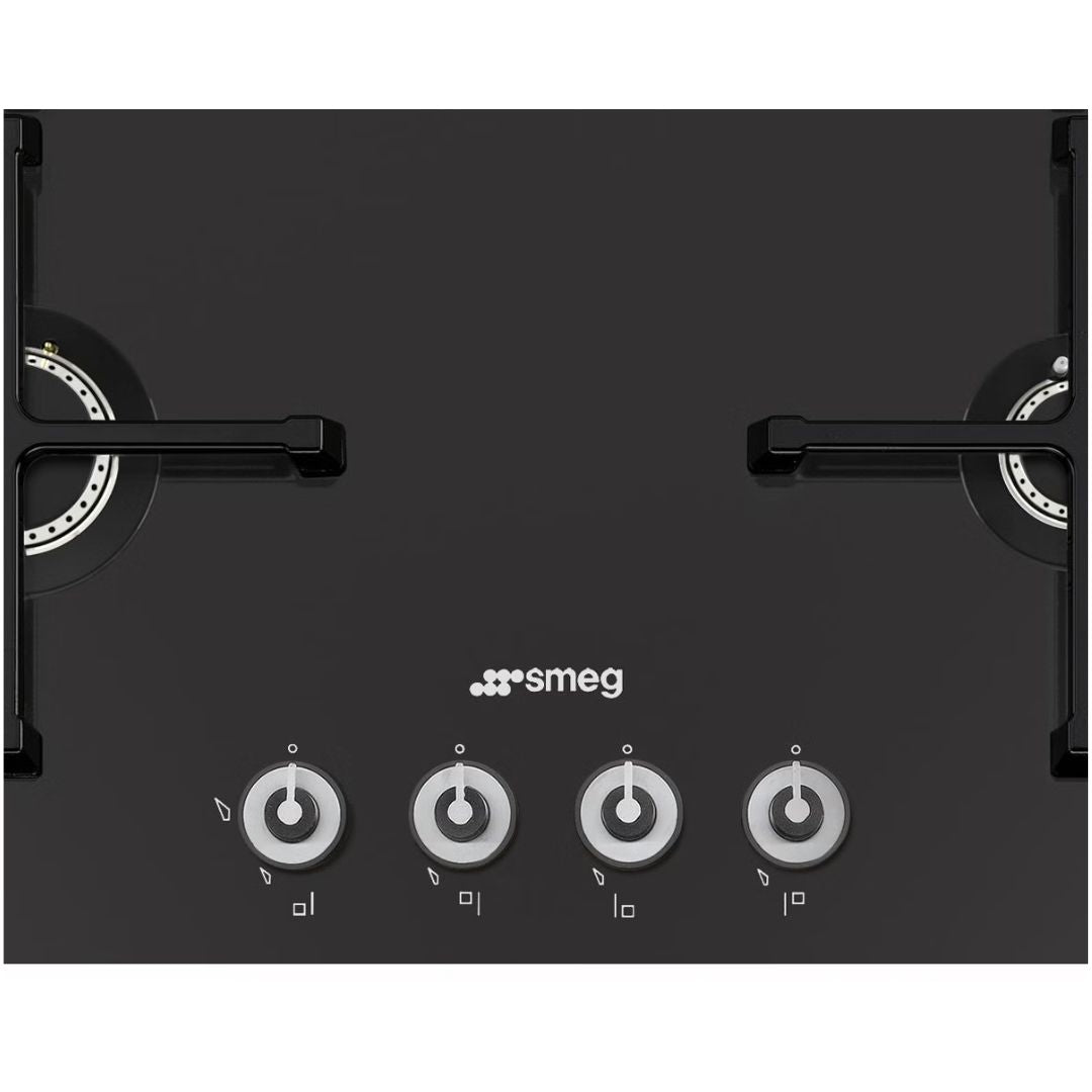 Smeg 60cm Black Gas Cooktop PVA164CN - Factory Seconds