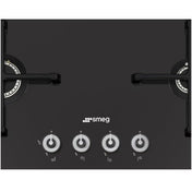Smeg 60cm Black Gas Cooktop PVA164CN - Factory Seconds