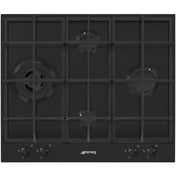 Smeg 60cm Classic Matte Black Stainless Steel Gas Cooktop PX364LMBAU - Factory Seconds