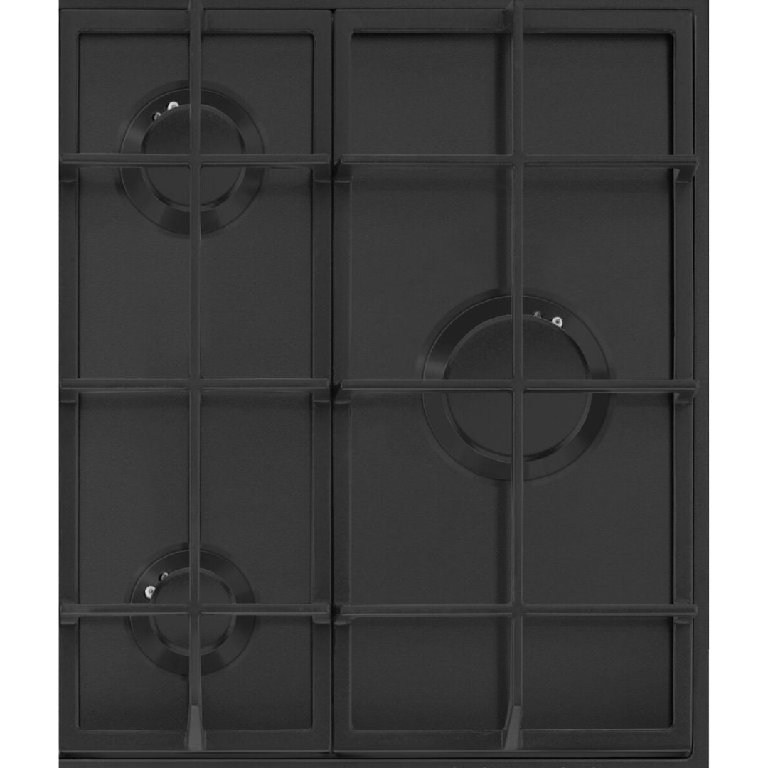 Smeg 60cm Classic Matte Black Stainless Steel Gas Cooktop PX364LMBAU - Factory Seconds