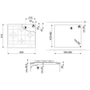 Smeg 60cm Classic Matte Black Stainless Steel Gas Cooktop PX364LMBAU - Factory Seconds