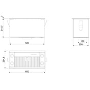 Smeg 60cm Undermount Stainless Steel Rangehood KDIAM60AX - Clearance