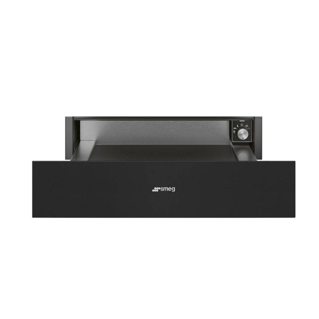 Smeg 60cm Classic Matte Black Warming Drawer CPR315N - Ex Display