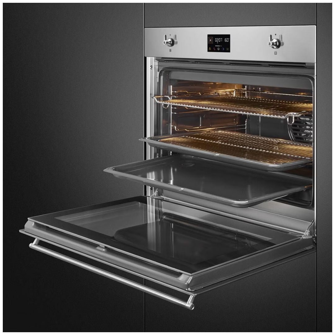 Smeg 70cm Stainless Steel Pyrolytic Oven SFPA7302TX - Factory Seconds