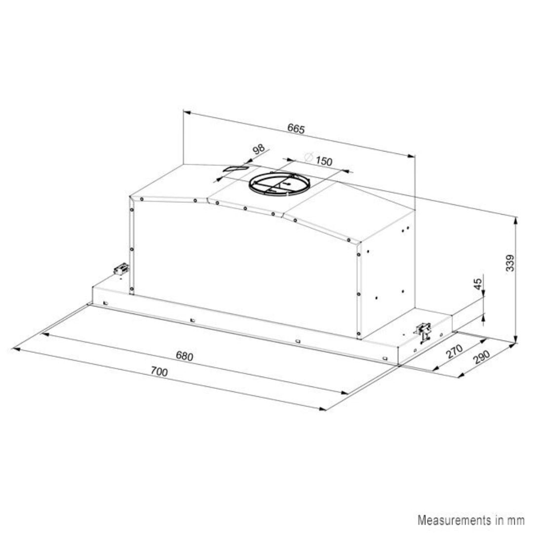 Smeg 70cm Undermount Rangehood SHU770X