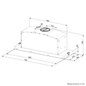 Smeg 70cm Undermount Rangehood SHU770X