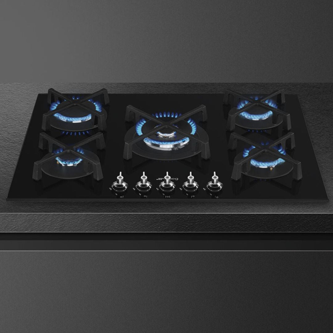 Smeg 72cm Classic Gas On Tempered Glass Cooktop PV375NAU