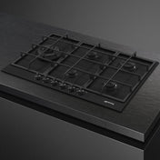 Smeg 72cm Classic 4 Burner Matte Black Gas Cooktop PX375LMBAU