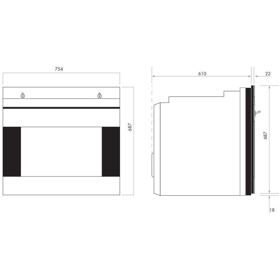 Smeg 76cm Classic Aesthetic Pyrolytic Built-In Oven SOA330X1 - Clearance