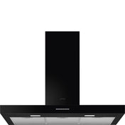 Smeg 90cm Wall Mount Gloss Black Canopy Rangehood KBTAU900NE - Clearance