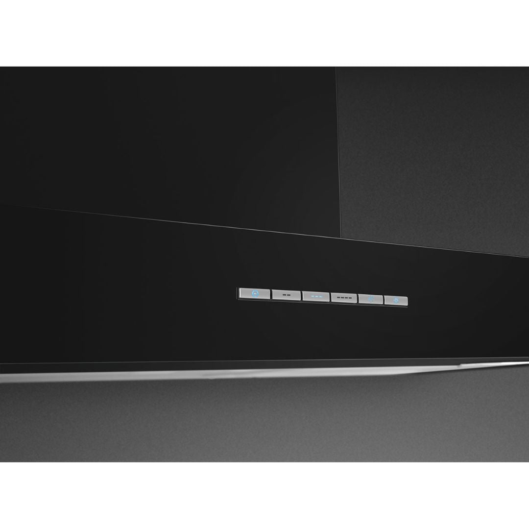 Smeg 90cm Wall Mount Gloss Black Canopy Rangehood KBTAU900NE - Clearance
