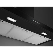 Smeg 90cm Wall Mount Gloss Black Canopy Rangehood KBTAU900NE - Clearance