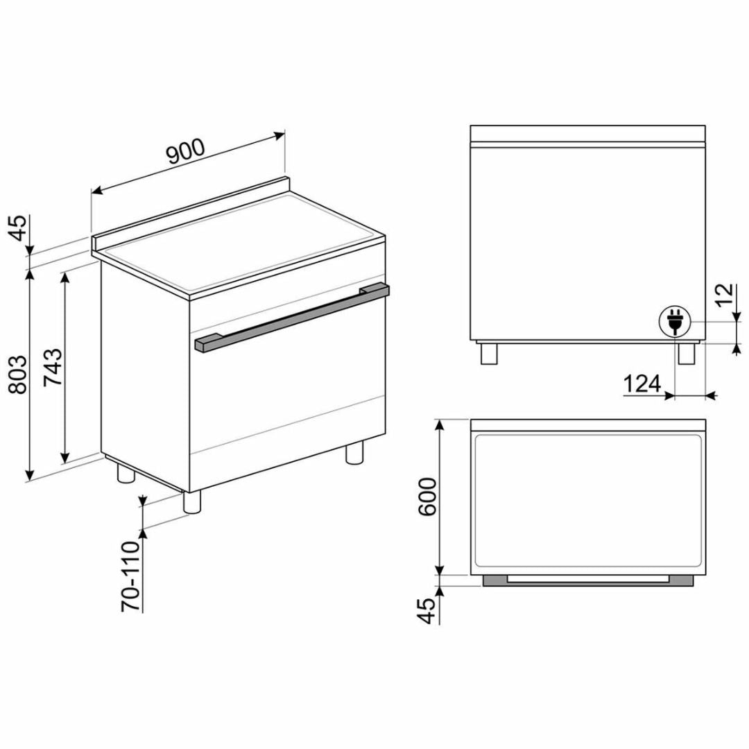 Smeg 90cm White Freestanding Portofino Oven CPF9IPWH - Factory Seconds