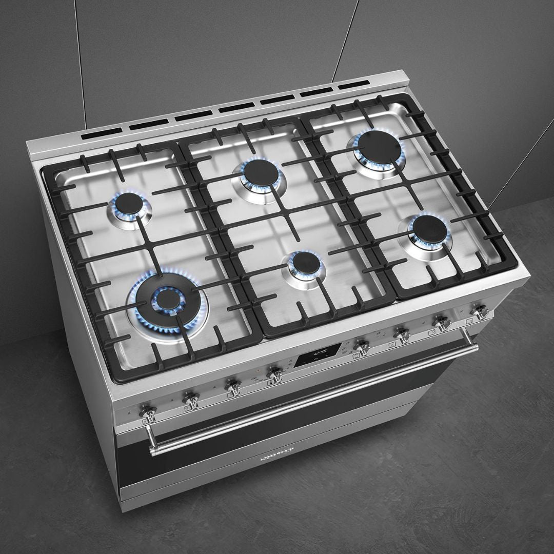 Smeg 90cm Stainless Steel Dual Fuel Freestanding Oven CS9GMXA2