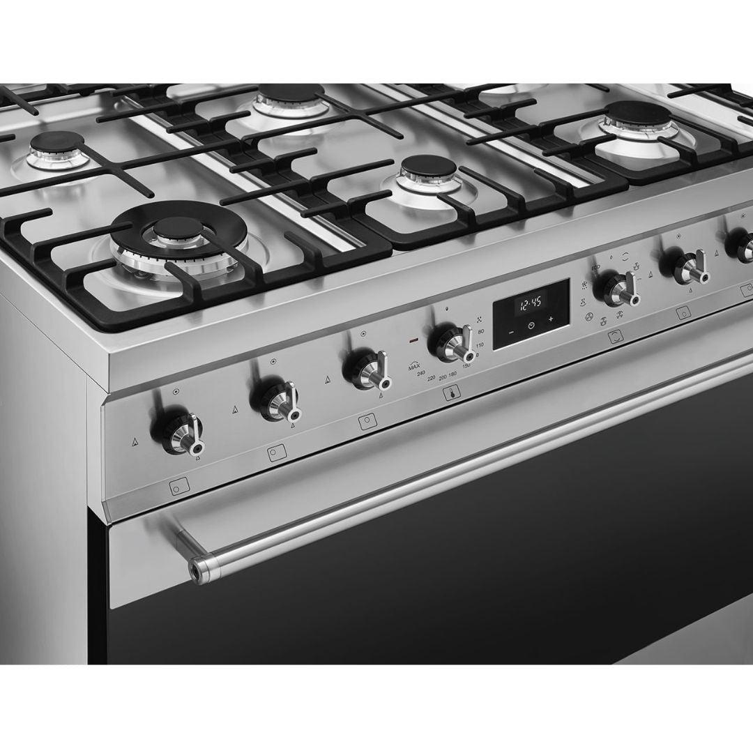 Smeg 90cm Stainless Steel Dual Fuel Freestanding Oven CS9GMXA2