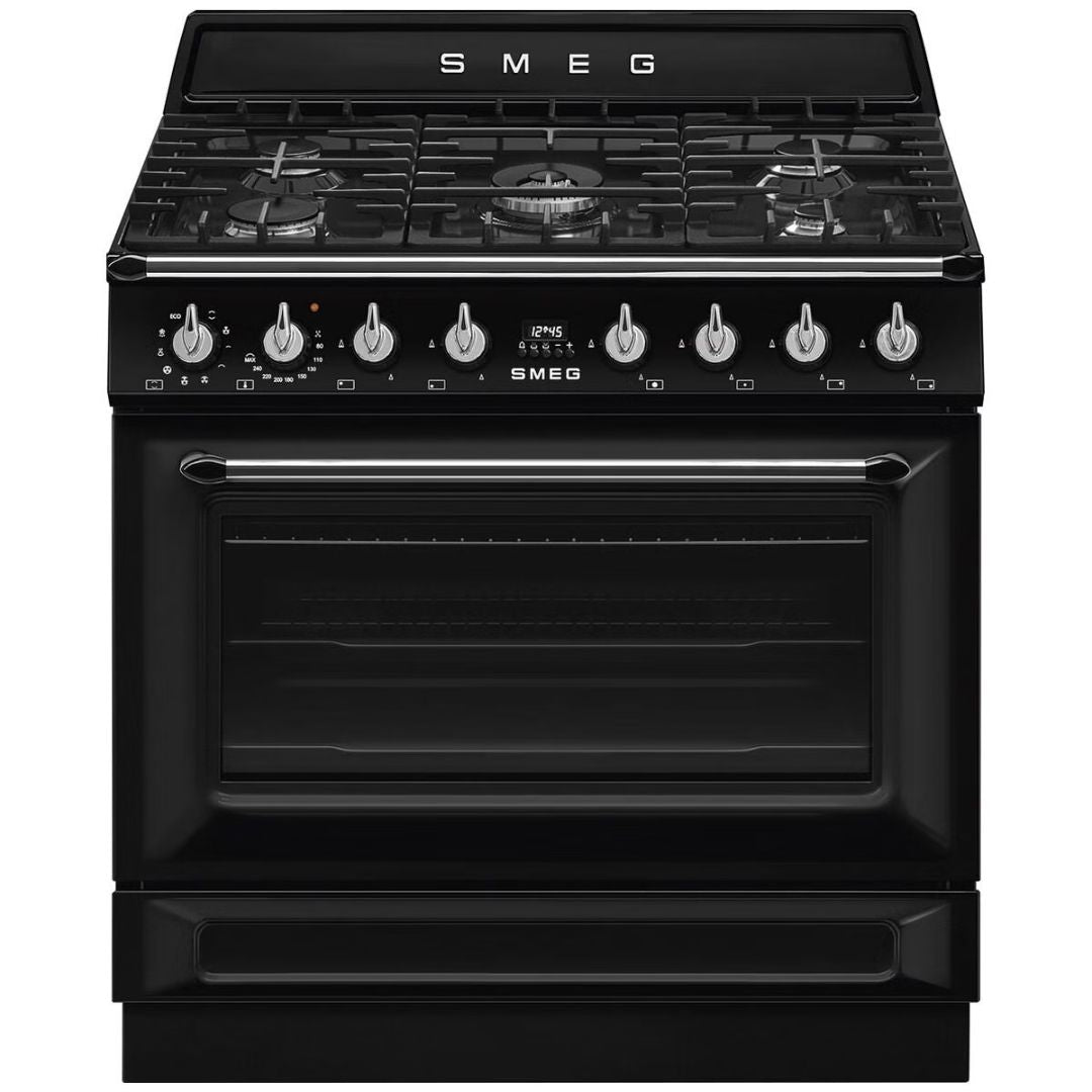 Smeg 90cm Victoria Dual Fuel Pyrolytic Freestanding Oven TRA90GPBL - Factory Seconds