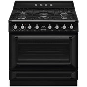 Smeg 90cm Victoria Dual Fuel Pyrolytic Freestanding Oven TRA90GPBL - Factory Seconds