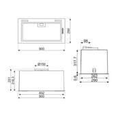 Smeg 90cm Undermount Stainless Steel Rangehood SHU971X