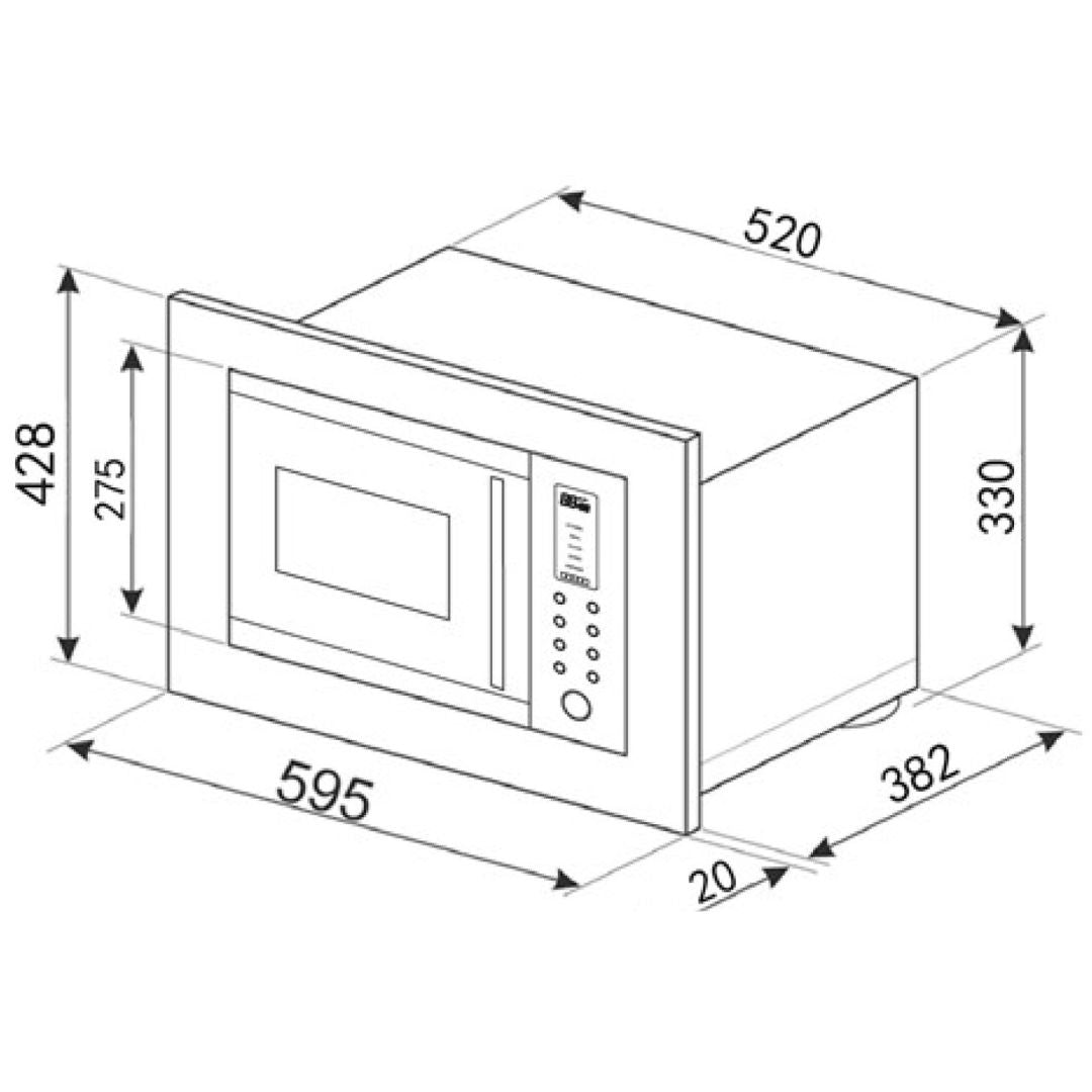 Smeg 31L Built-In Microwave with Trim Kit SMO31NT - Factory Seconds