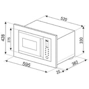 Smeg 31L Built-In Microwave with Trim Kit SMO31NT - Factory Seconds