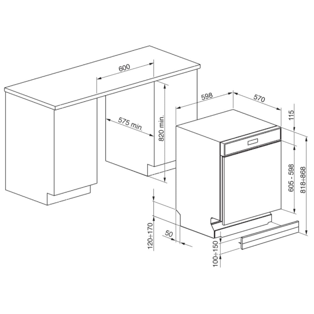 Smeg Semi-Integrated Dishwasher DWAI6234X4 - Factory Seconds