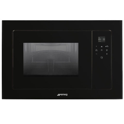 Smeg Linea Black Microwave And Grill FMIA120B3 - Factory Seconds