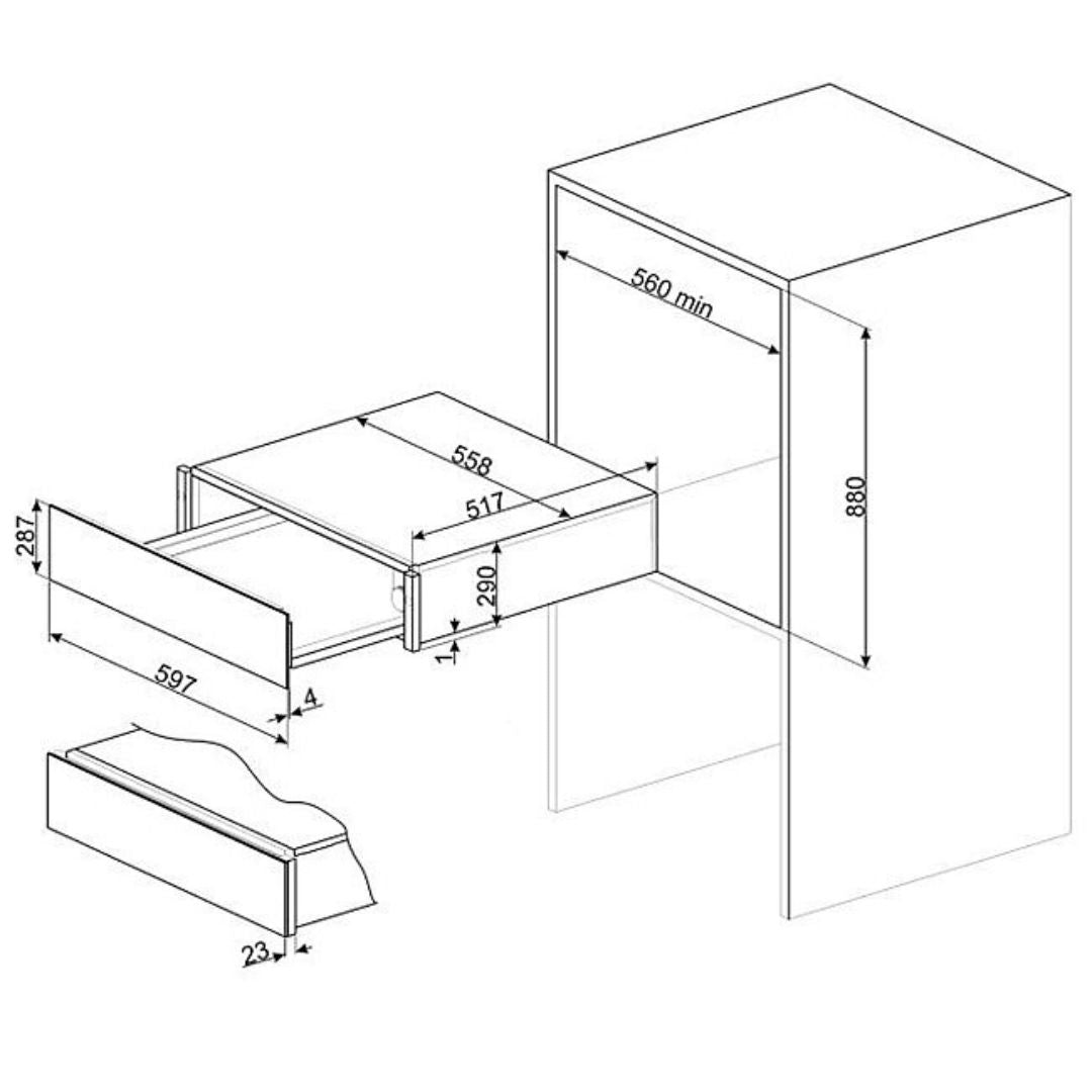 Smeg 30cm Classic Warming Drawer CR329X - Factory Seconds