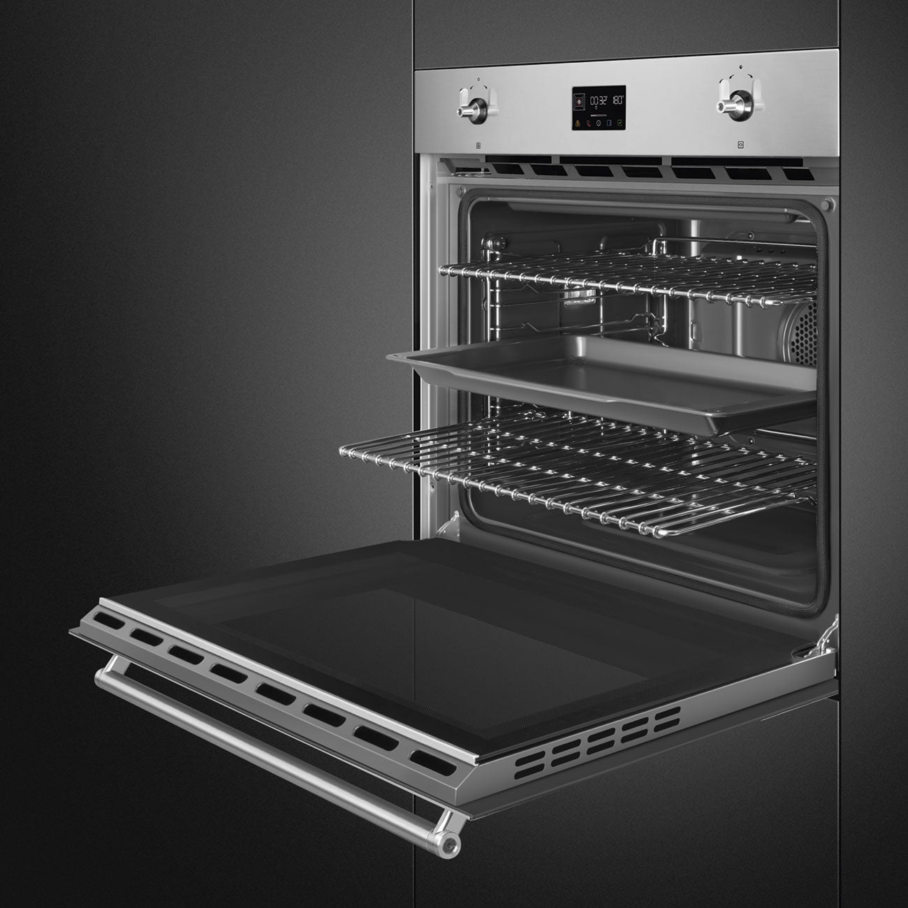 Smeg 76cm Classic Pyrolytic Oven with Single Point Probe SOPA3302TPX -Factory Seconds