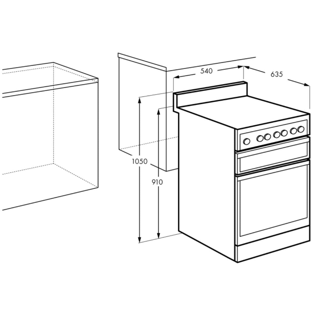 Chef 54cm All Gas Freestanding Oven CFG501WCH - Factory Seconds