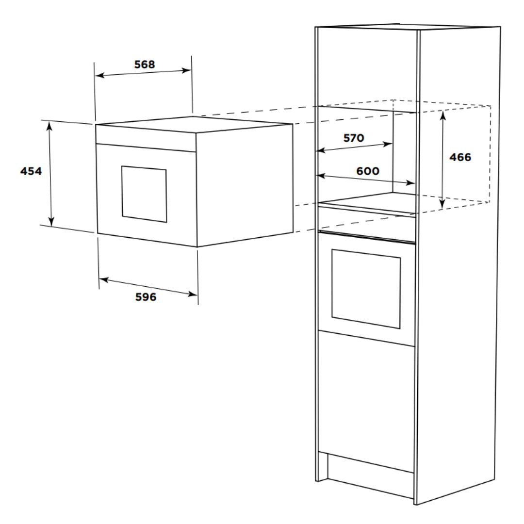 Westinghouse 44L Built-in Combination Microwave Oven WMB4425DSC - Factory Seconds