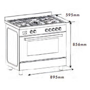 Euro 90cm Dual Fuel Freestanding Oven EO90FSDPBL
