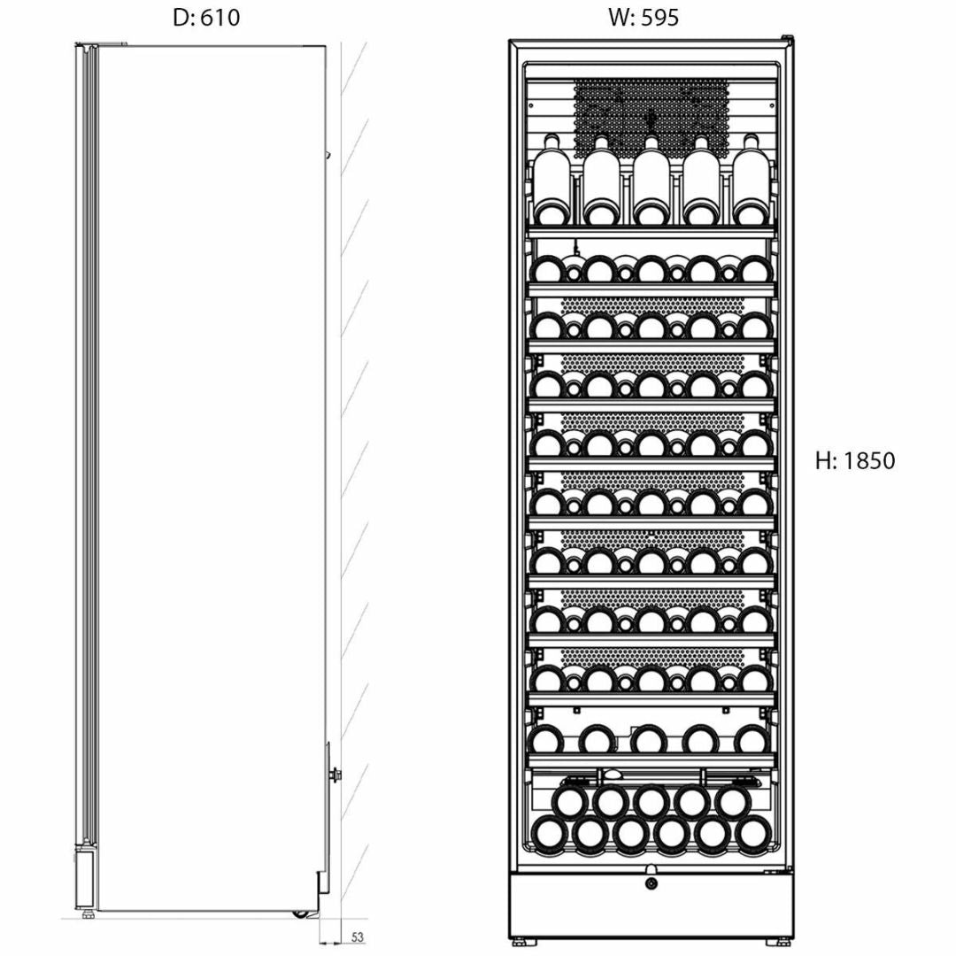 Vintec 126 Bottle Wine Storage Cabinet VWM198PBA-R - Factory Seconds