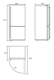 Westinghouse 425L Bottom Mount Fridge Freezer Silver WBE4302AC-L - Factory Seconds Discount