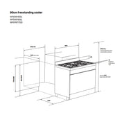 Westinghouse 90cm Freestanding Dual Fuel Pyrolytic Oven WFEP9717DD - Factory Seconds