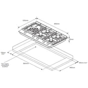 Westinghouse 90cm Stainless Steel Gas Cooktop WHG954SC - Factory Seconds Discount