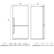 Westinghouse 496L Bottom Mount Frost Free Fridge WBE5300WC-R - Factory Seconds
