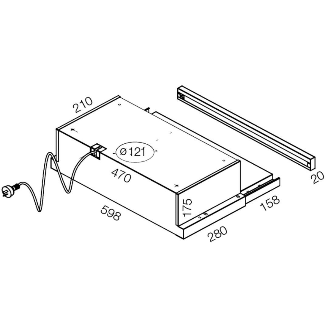 Westinghouse 60cm Slide Out Rangehood WRR604SB - Factory Seconds