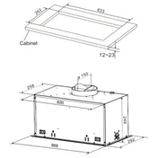 Westinghouse 86cm Dark Stainless Steel Undermount Rangehood WRI825BC - Factory Seconds