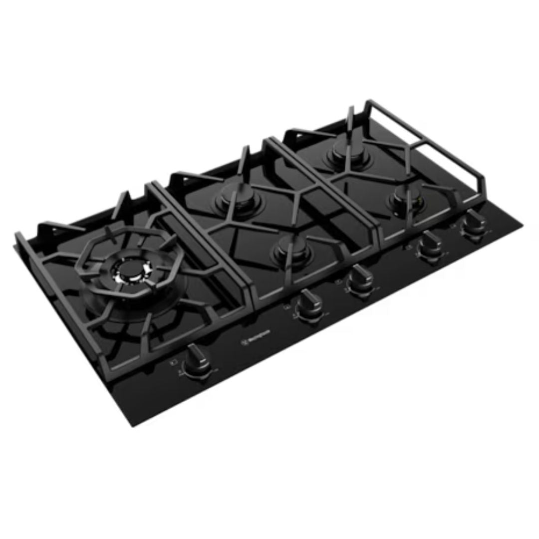 Westinghouse 90cm Black Ceramic Glass Gas Cooktop WHG955BCA - Factory Seconds