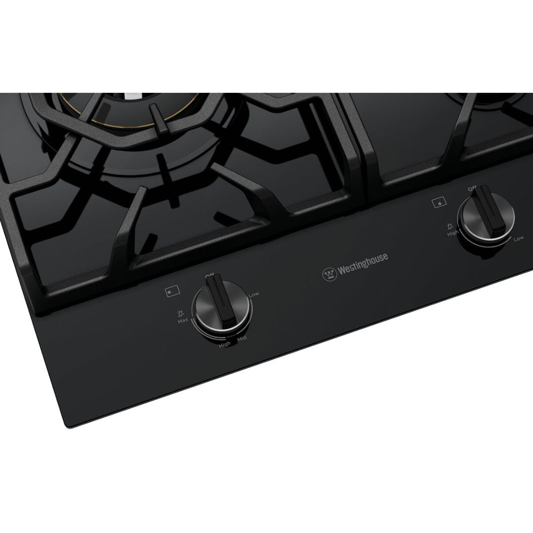 Westinghouse 90cm Black Ceramic Glass Gas Cooktop WHG959BD - Factory Seconds