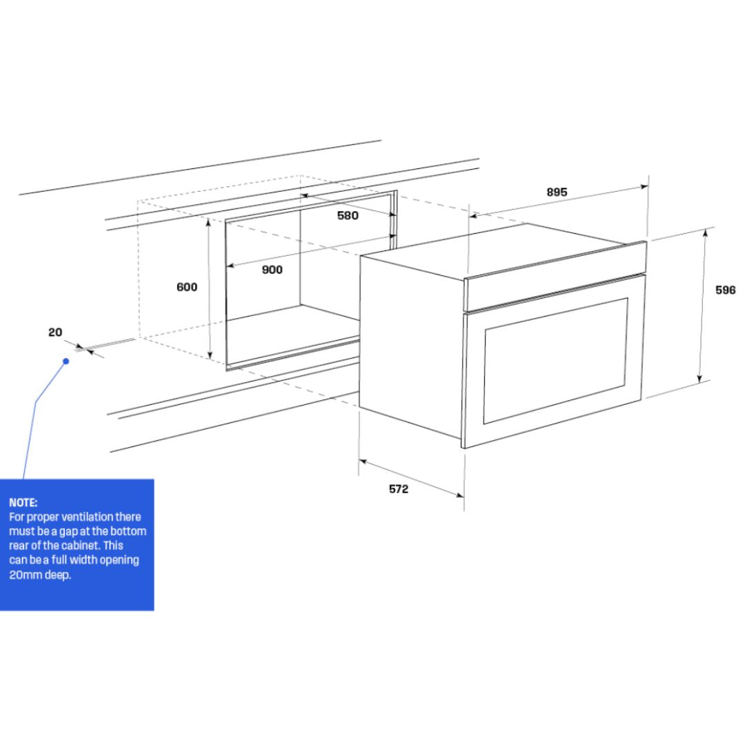 Westinghouse 90cm Multi-function Pyrolytic Oven with AirFry Dark Stainless Steel WVEP9917DD - Factory Seconds
