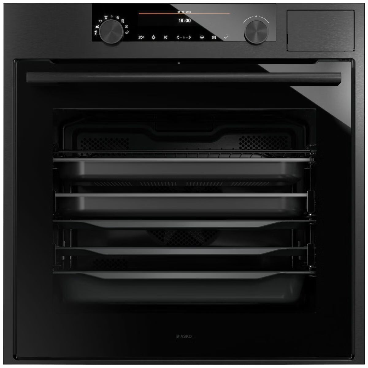 Asko 60cm Black Steel Combi-Steam Oven OCS8687B - Factory Seconds