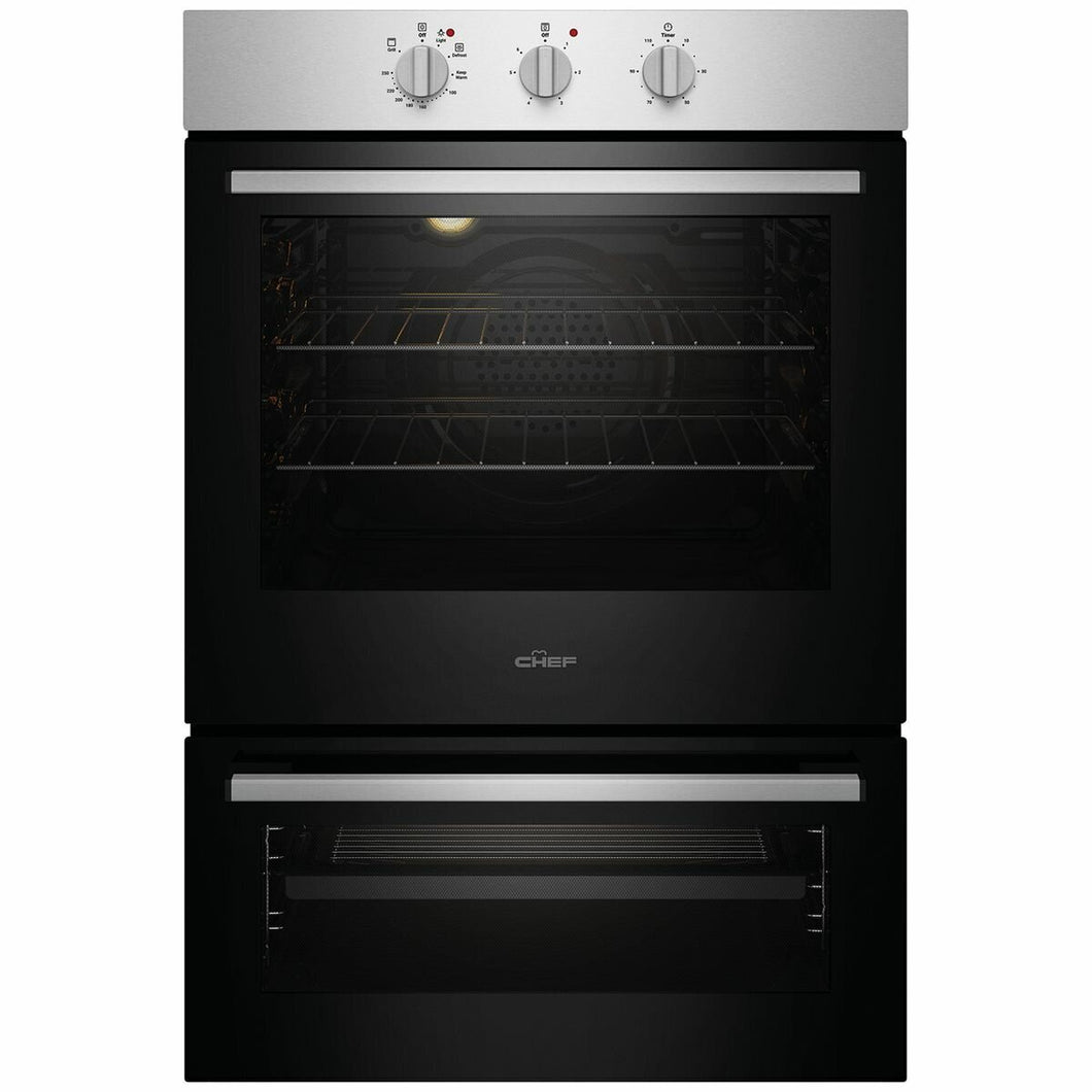 Chef 60cm Multi Function Oven with Separate Grill CVE662SB - Factory Seconds Discount